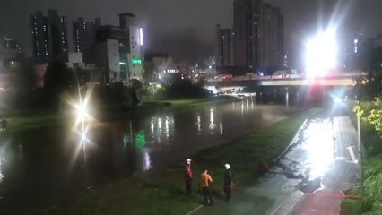폭우로 불어난 부산 온천천에서 여성 1명 실종 / YTN