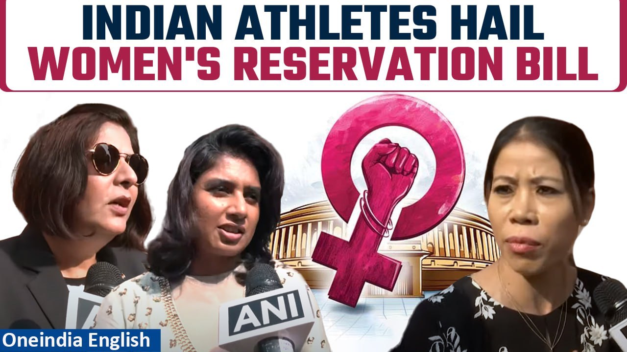 Women's Reservation Bill: Indian athletes laud bill during visit to New Parliament | Oneindia News