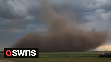 Huge landspout touches down in rural Kansas after heavy storms
