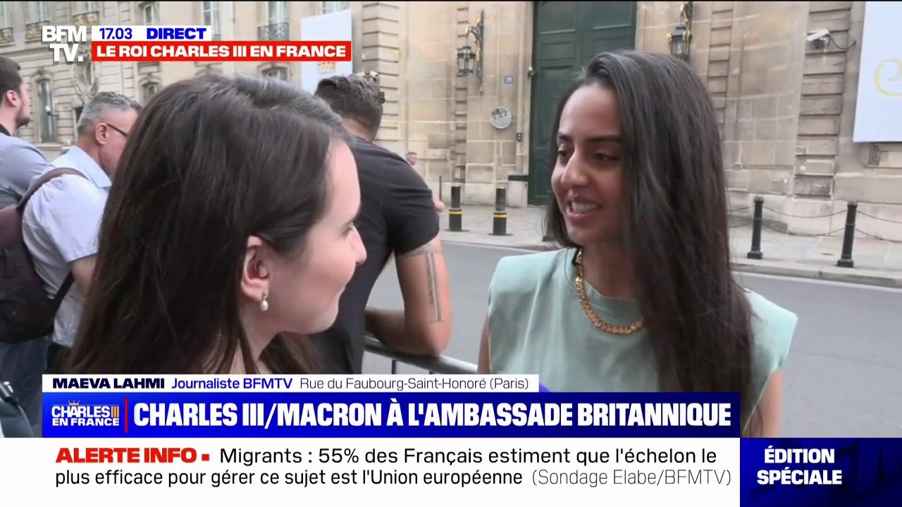 "J'ai serré la main de Charles III et de Camilla":  Le roi d'Angleterre s'est livré à un bain de foule sur le chemin entre l'Élysée et l'ambassade du Royaume-Uni