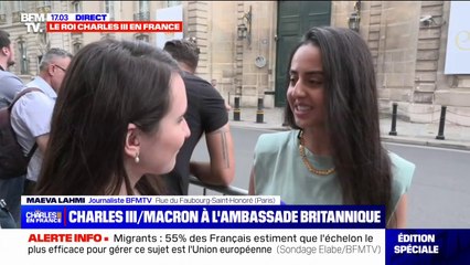"J'ai serré la main de Charles III et de Camilla":  Le roi d'Angleterre s'est livré à un bain de foule sur le chemin entre l'Élysée et l'ambassade du Royaume-Uni