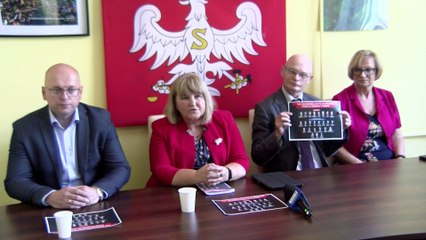 Dziennik Zachodni / Konferencja Ewy Malik w sprawie przymusowej relokacji uchodźców / reporter Andrzej Kornaś