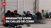 Migrantes en la CdMx viven en las calles por albergues rebasados y lluvias
