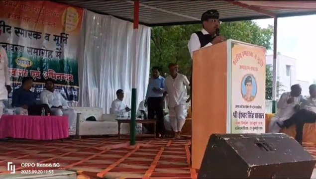 खींवज में शहीद ईश्वरसिंह की प्रतिमा का अनावरण, हमीरपुर के बालाकोट में हुए थे शहीद