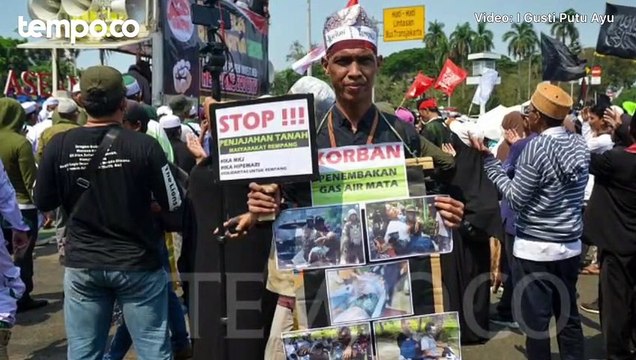 Peserta Aksi Bela Rempang di Patung Kuda: Hati Kita Menyatakan Ketidakadilan Harus Ditolak