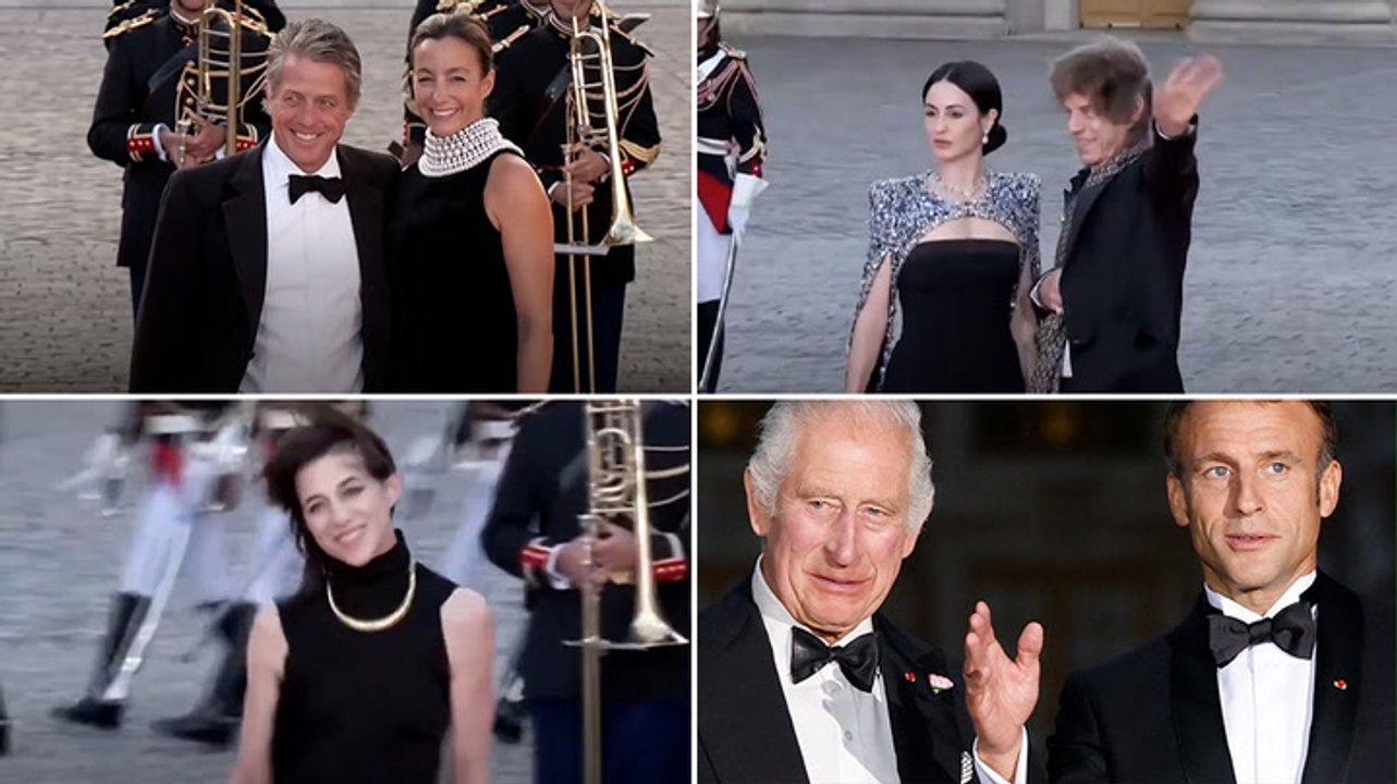 Hugh Grant, Mick Jagger and other celebrities join King and Queen for dinner at Versailles