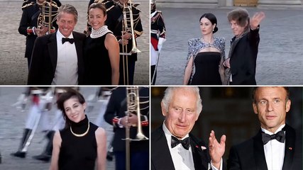Hugh Grant, Mick Jagger and other celebrities join King and Queen for dinner at Versailles