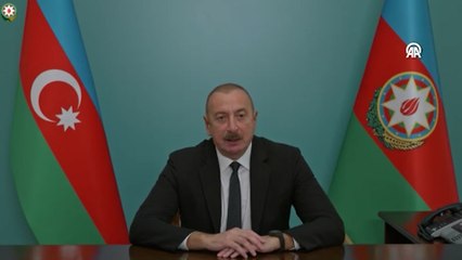 Aliyev, Karabağ'da ateşkesle sonuçlanan antiterör operasyonu sonrası halka seslendi