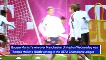 Champions League Centurion - Thomas Muller celebrates 100th UCL win