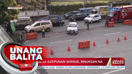 Zipper lane sa Katipunan Avenue, binuksan na | UB