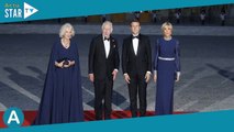 Brigitte Macron et Camilla assorties pour le dîner d'Etat à Versailles, la reine parée d'un impressi