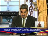 Presidente Nicolás Maduro firma acuerdos entre Venezuela y la República de Trinidad y Tobago
