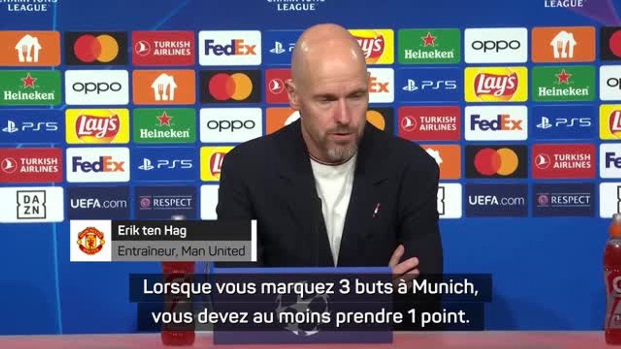 Gr A. - ten Hag : “Avec 3 buts à Munich, vous devez au moins prendre 1 point”