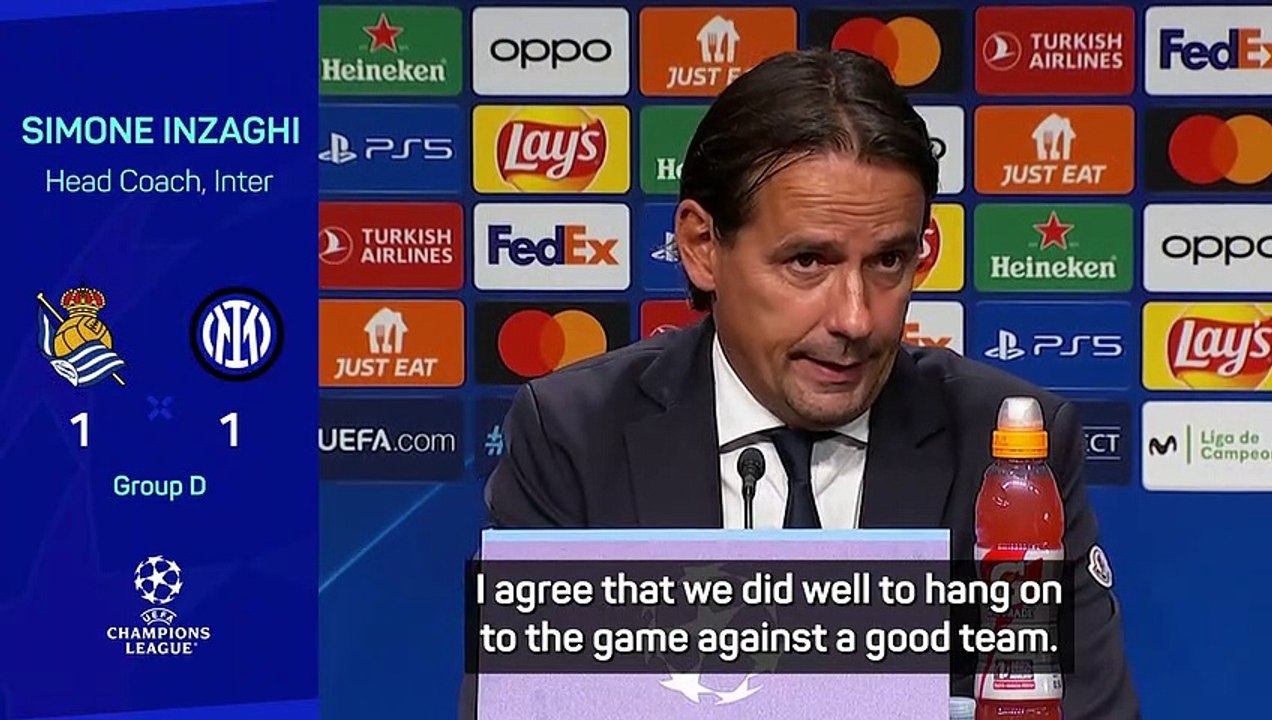 Inzaghi admits Real Sociedad were better than Inter