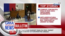 P5.768-T National Budget para sa 2024, target ipasa ng Kamara sa susunod ng linggo | GMA Integrated News Bulletin