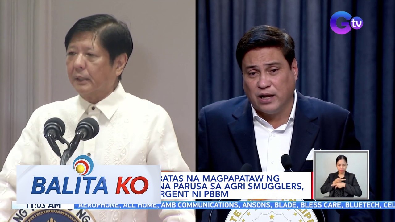 Panukalang batas na magpapataw ng mas mabigat na parusa sa agri smugglers, certified as urgent ni PBBM | BK
