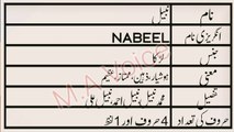 Nabeel Name Meaning in Urdu | Nabeel Naam ka Matlab | M.A Awaz