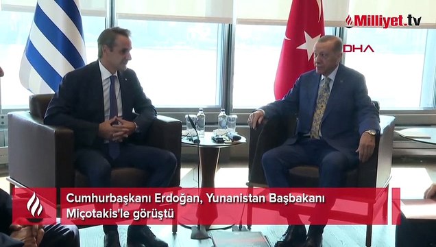 Cumhurbaşkanı Erdoğan, Yunanistan Başbakanı Miçotakis'le görüştü