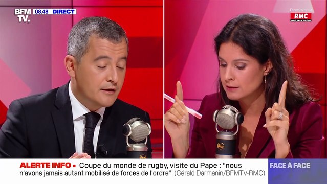 Face à face très tendu entre Apolline de Malherbe et Gérald Darmanin sur BFMTV