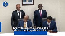 Ruto witnesses the signing of a deal to deploy police to Haiti