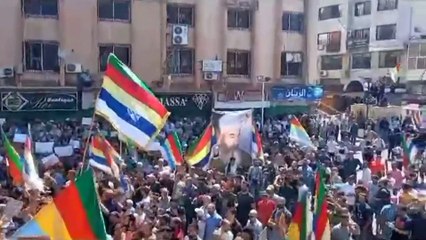 أهالي #السويداء في مظاهرات للشهر الثاني على التوالي #العربية #سوريا