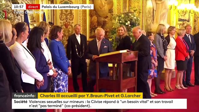 Visite de Charles III en France: Regardez l'arrivée du Roi au Sénat avant son discours devant les parlementaires français, au 2e jour d'une visite d'Etat - VIDEO