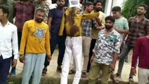 देवास: करणी सेना ने फुका भाजपा प्रत्याशी राजेश सोनकर का पुतला, की नारेबाजी