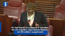 It's too harsh to suspend a member for six months, says Karen Nyamu on Orwoba's suspension