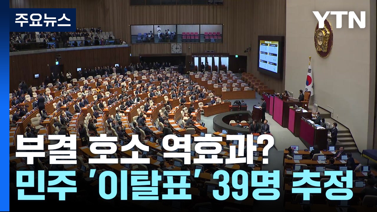 민주 '이탈표' 39명 추정..."李 부결 호소 역효과?" / YTN