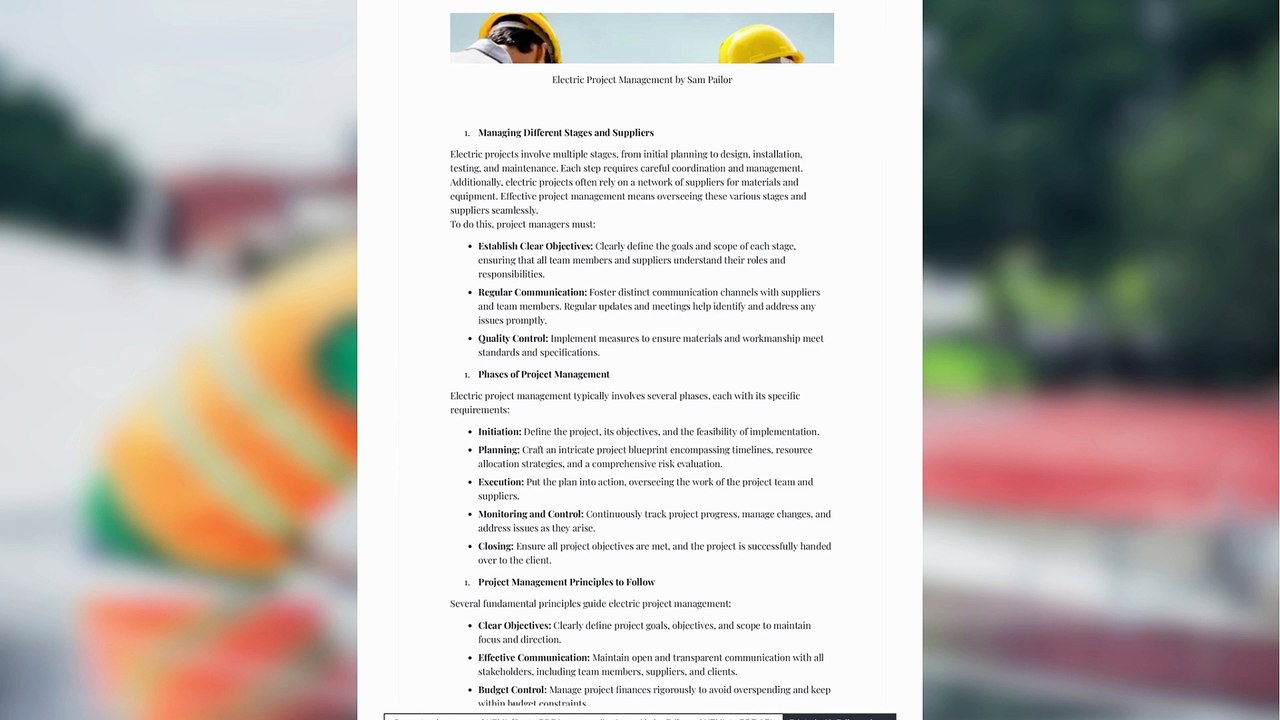 Explore the Basic Principles of Electric Project Management