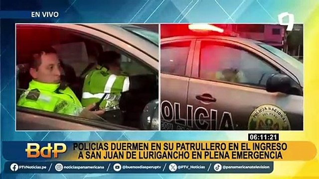 Policías se quedan dormidos en SJL.