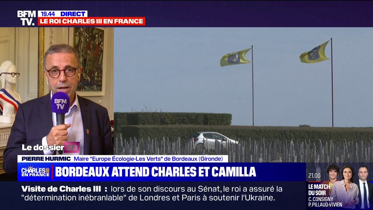 Visite de Charles III à Bordeaux: "Nous allons planter un arbre dans les jardins de l'hôtel de ville avec le roi et la reine", indique le maire (EELV) de Bordeaux, Pierre Hurmic