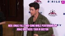 Nick Jonas Falls Mid-Song While Performing On Jonas Brothers Tour In Boston