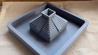 Planter - fountain of the Ancient Mayan Pyramid stl for 3D print - cnc