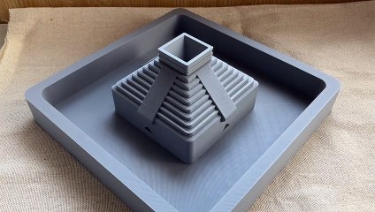 Planter - fountain of the Ancient Mayan Pyramid stl for 3D print - cnc