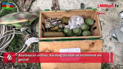 Azerbaycan ordusu, Karabağ’da silah ve mühimmat ele geçirdi