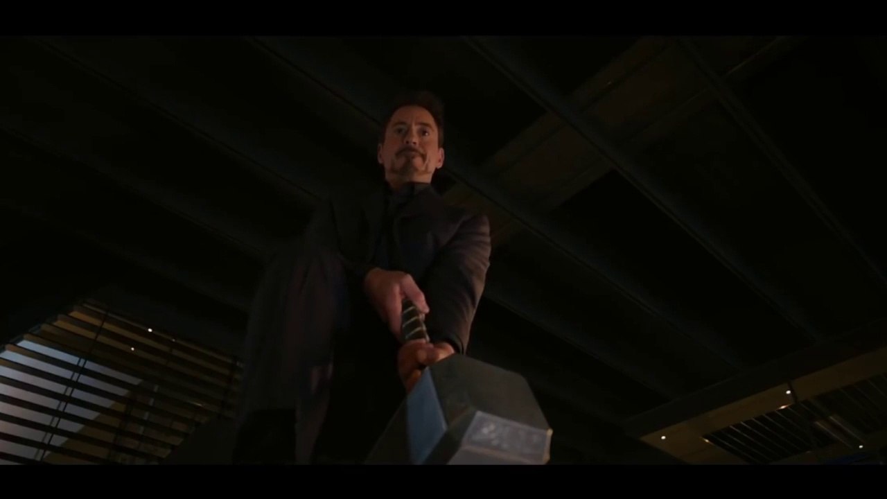 Who can lift Thor's Hammer Challenge Scene Funny Moments Thor, Tony