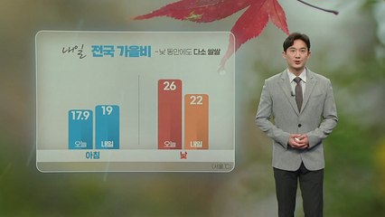 [날씨] 내일 전국 가을비...낮 동안에도 다소 쌀쌀 / YTN