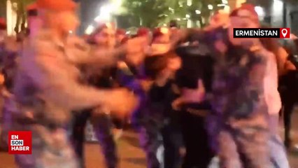 Erivan'da Paşinyan'ın istifası isteyen göstericilere Ermeni polisinden sert müdahale