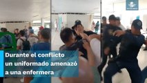 Por pelea entre personal del IMSS y policías detienen a un hombre