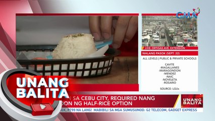 Mga kainan sa Cebu City, required nang magkaroon ng half-rice option | UB