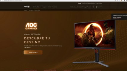 MONITOR AOC GAMING 25G3ZM | DE LOS MEJORES MONITORES FHD CON 240HZ PARA GAMERS CON UN GRAN PRECIO