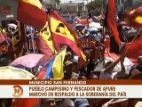 Pueblo campesino y pescador de San Fernando de Apure marchan en respaldo al Presidente Maduro