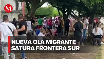 Más de 4 mil migrantes se congregan en la frontera sur frente a oficinas de la Comar