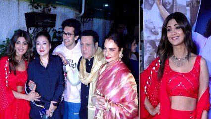 Rekha, Govinda, Nushrratt Bharuccha and more celebs attend Shilpa Shetty's Sukhee premiere