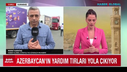 Azerbaycan’ın Karabağ’a gönderdiği yardım tırları yola çıktı