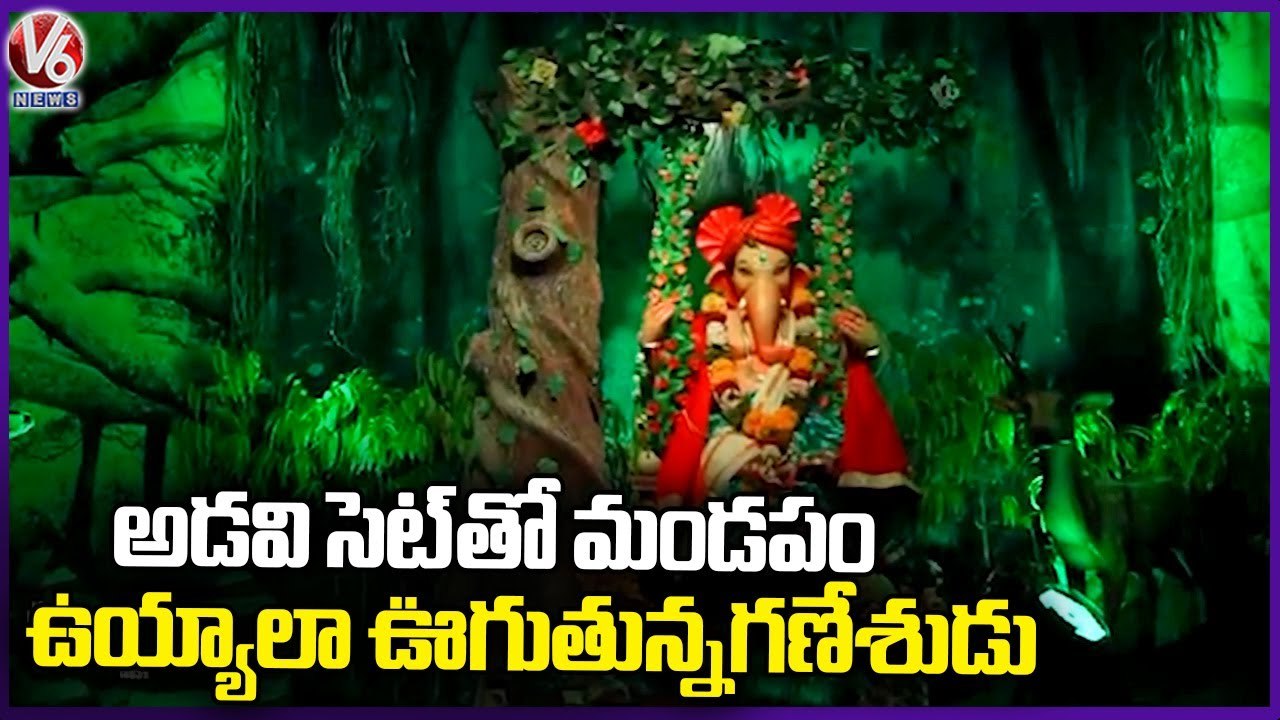 Ganesh Idol Swinging In Dense Forest Set Mandap At Aaleru _ Jangaon _  V6 News (1)