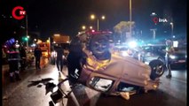 Kadıköy D-100'de korkunç kaza... Alkollü polisin kullandığı otomobil takla attı 4 polis yaralandı