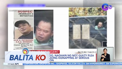 Anim na akusado, naghain ng not guilty plea para sa mga kasong kidnapping at serious illegal detention | BK
