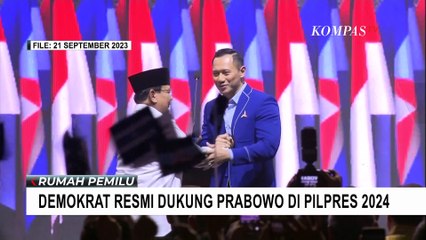 Moment AHY Deklarasi Dukung Prabowo Jadi Capres RI 2024